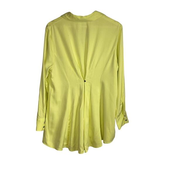 Soft Surrounding Long Sleeve Collared Neck Button-Up Shirt Womens Size PL Yellow - Picture 6 of 8